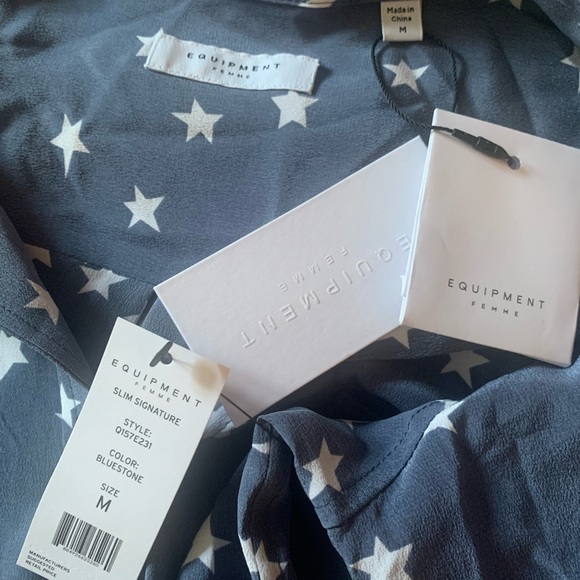 NWT - Equipment - Slim Signature Long Sleeve Printed Silk Shirt - Size L - Picture 6 of 7